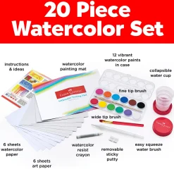 Faber Castell Faber-Castell Young Artist Learn to Watercolor Complete Set* Drawing, Color & Painting