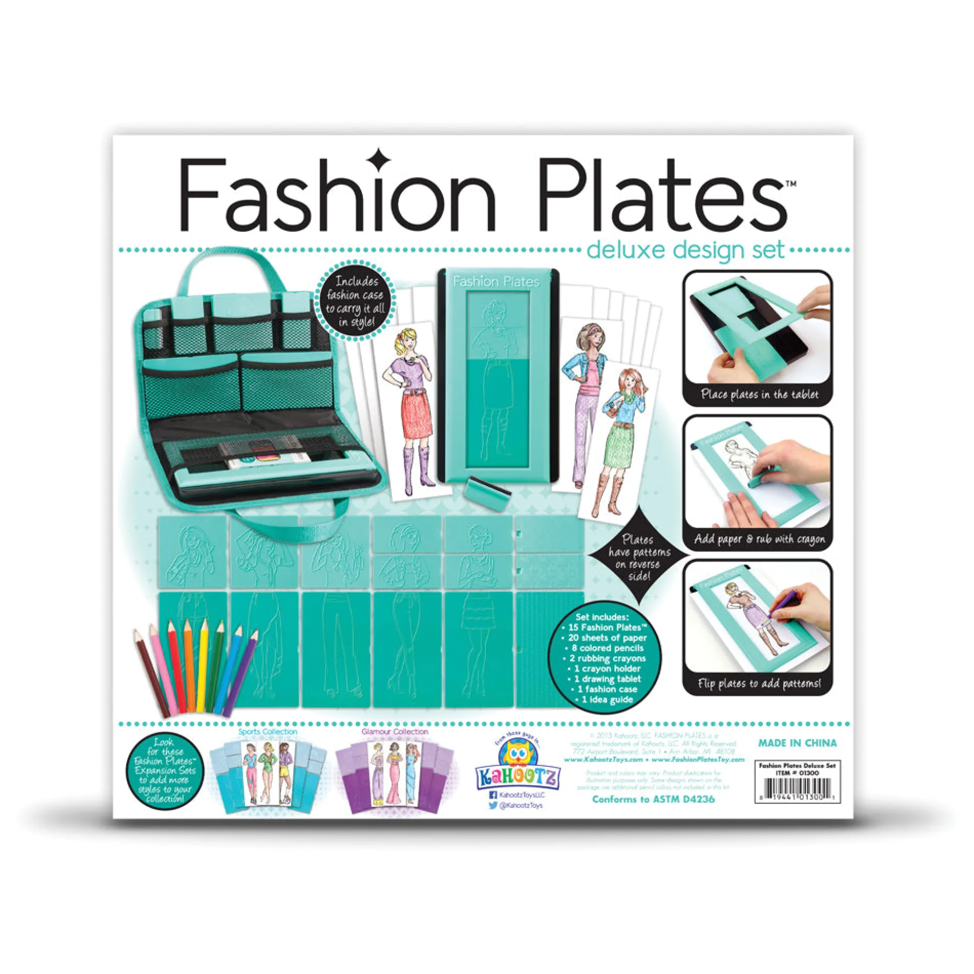 AreYouGame Fashion Plates Deluxe Design Set - Creative Drawing Kit for Kids* Drawing, Color & Painting