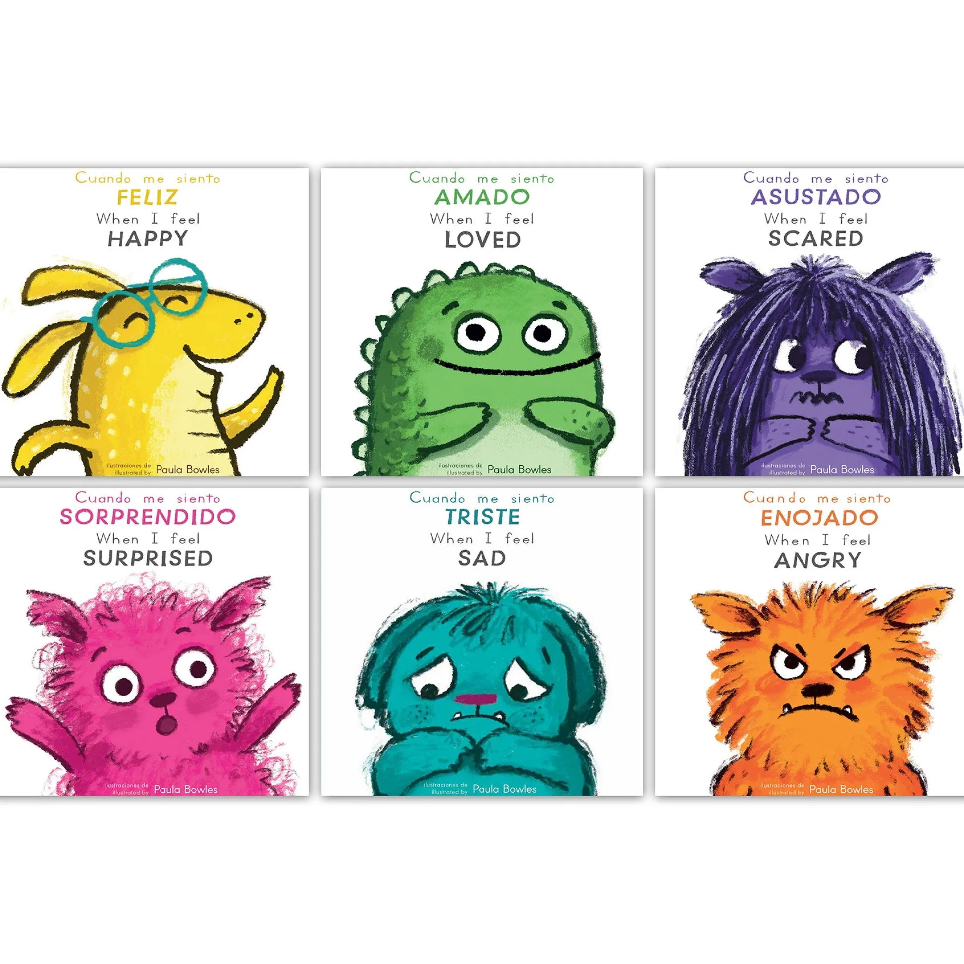 Educators Resource First Feelings: Bilingual Spanish & English 6-Book Set for Toddlers*Kids Preschool Education Toys & Activities|Social & Emotional Skills