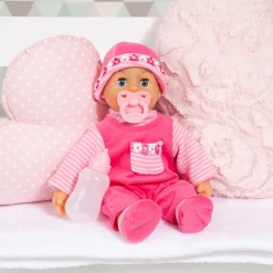 Flat River Group First Words 15-Inch Interactive Baby Doll in Pink - Includes Accessories* Social & Emotional Skills|Interactive Dolls & Pets