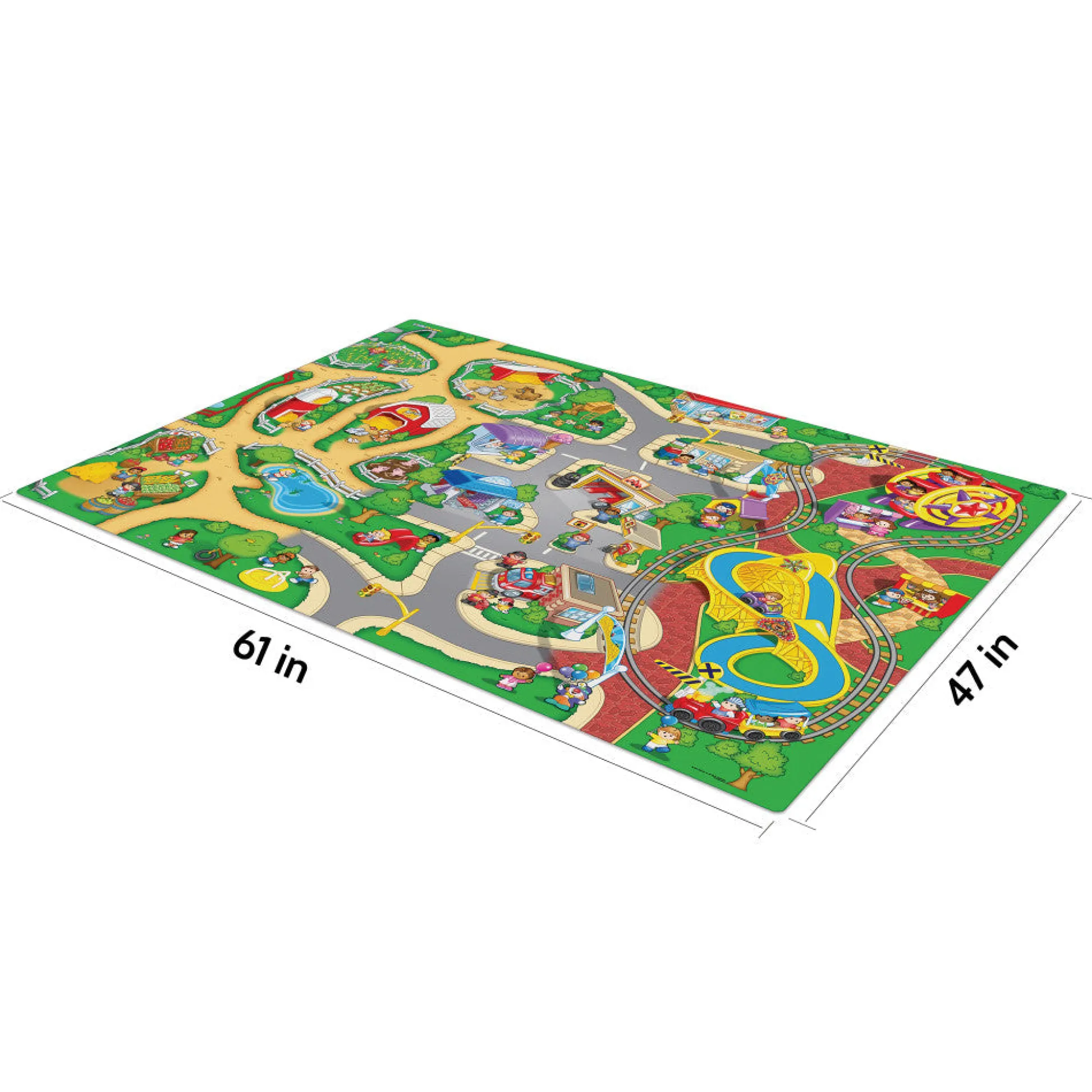 Flat River Group Fisher-Price Imaginmat Jumbo Playmat with Cocomelon Cars, 47 x 61 inches* Preschool Education Toys & Activities|Preschool Pals