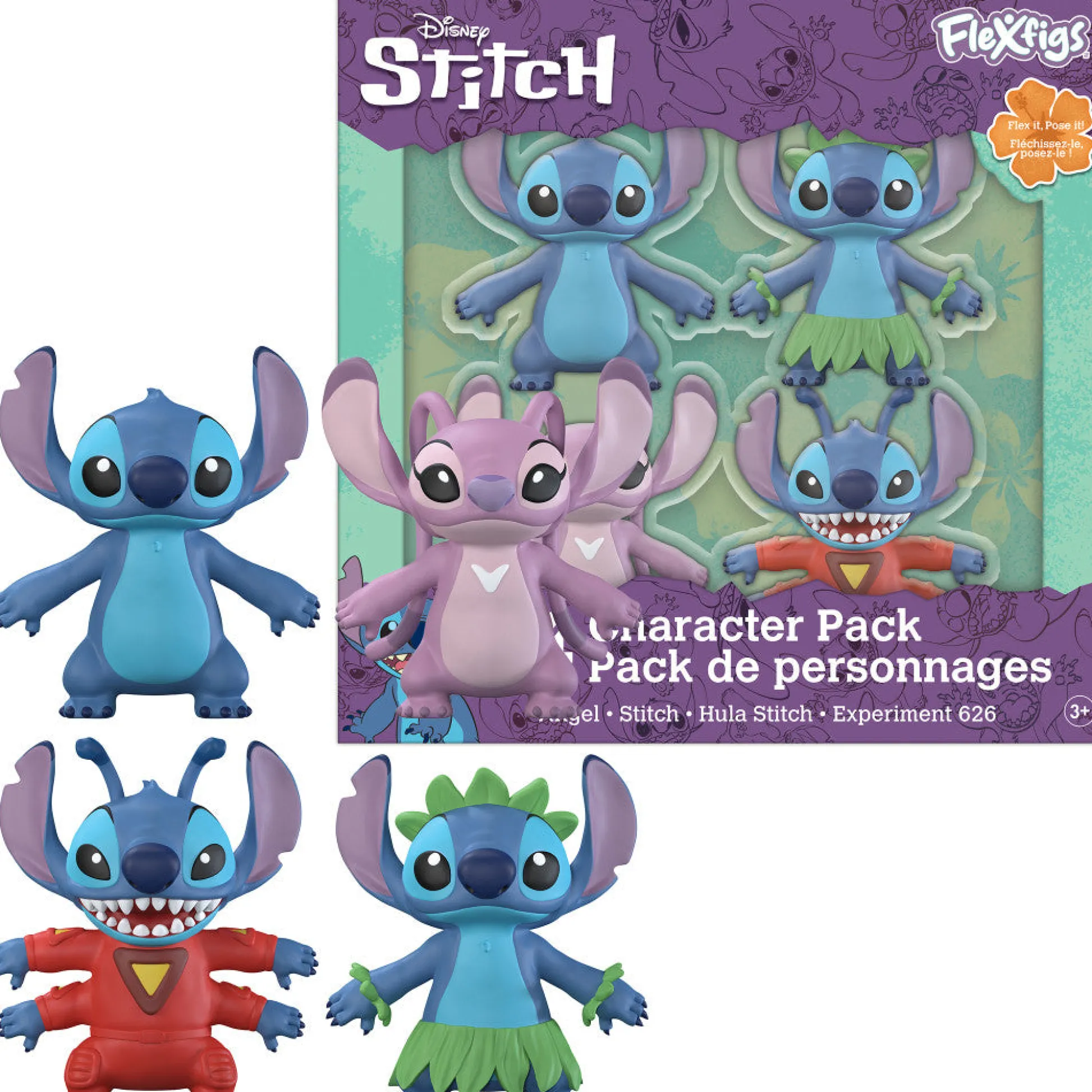 Flat River Group FleXfigs Lilo & Stitch 4-Pack Articulated Disney Figures* Action Figures
