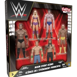 Flat River Group FleXfigs WWE Icons Deluxe Action Figures Pack - 6 Iconic Wrestlers* Collectible Figures & Playsets