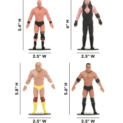 Flat River Group FleXfigs WWE Legends 4-7 inch Articulated Action Figures - The Rock, Hulk Hogan, Stone Cold, Undertaker* Collectible Figures & Playsets