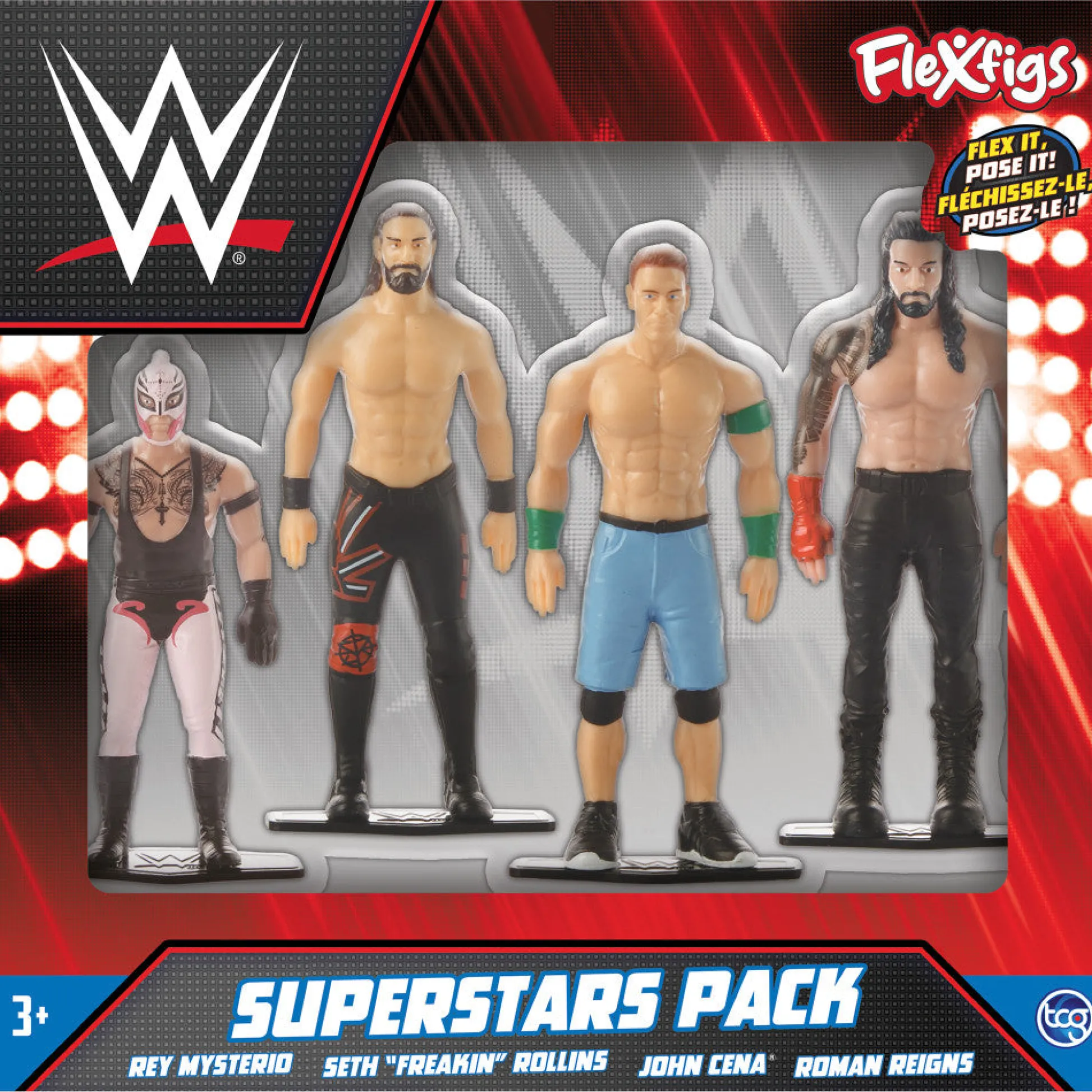 Flat River Group FleXfigs WWE Superstars 4-Pack Articulated Wrestler Action Figures* Action Figures
