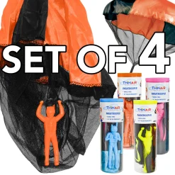 Flat River Group Flight Line Paratrooper Play Set - 4pk 20" Tangle-Free Parafigurines for Kids* Playsets & Vehicles
