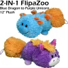 Flat River Group FlipaZoo Magic Tails 2-in-1 Plush - Blue Dragon to Purple Unicorn* Stuffed Animals|Stuffed Animals & Plush Toys