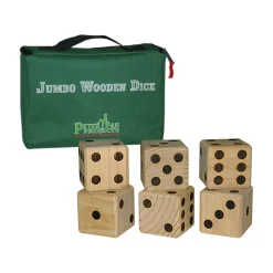 AreYouGame Front Porch Classics Jumbo Wooden Dice Set with Nylon Carry Bag* Dice, Roll & Write Games