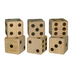 AreYouGame Front Porch Classics Jumbo Wooden Dice Set with Nylon Carry Bag* Dice, Roll & Write Games