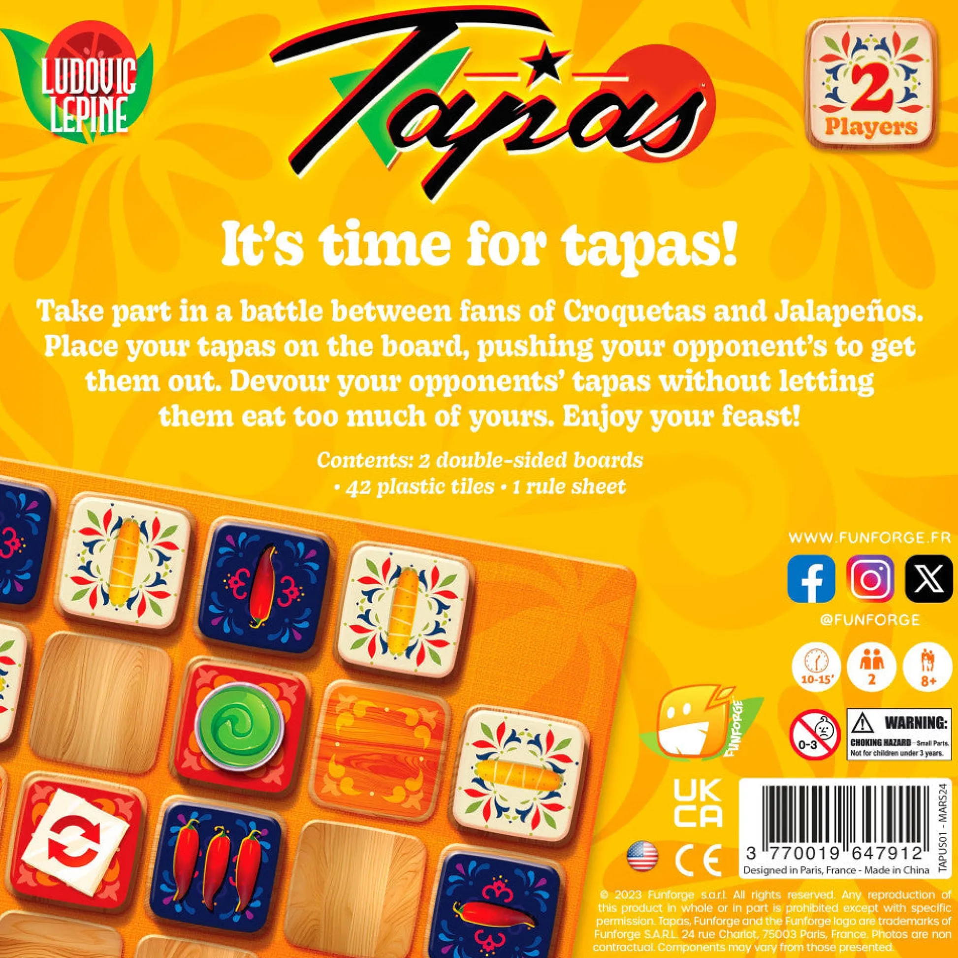 Flat River Group Funforge Tapas Tile Laying Board Game - Strategic Duel for Ages 8+* Role-Playing Games|Board Games