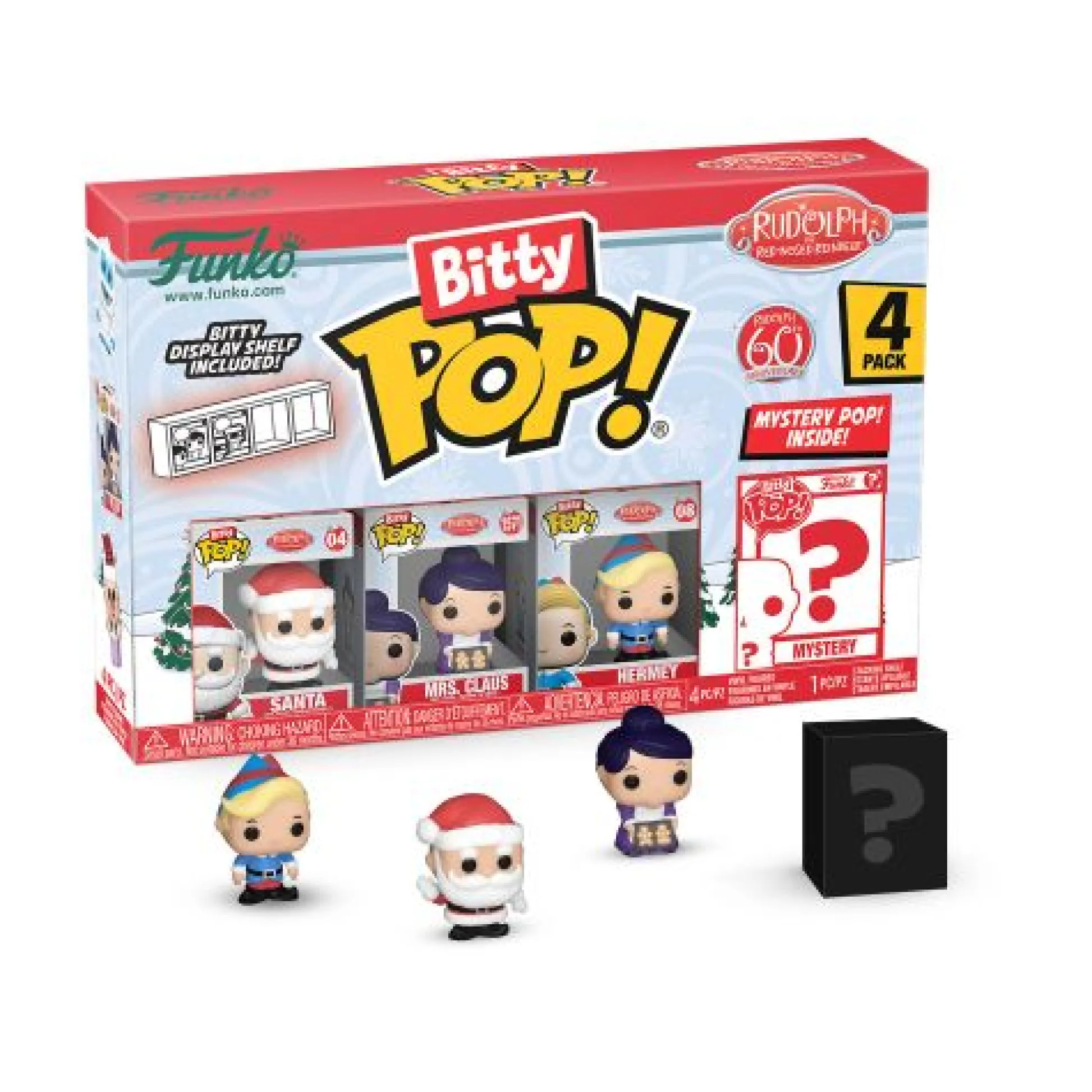 Calendar Holdings, LLC Funko POP! Bitty Rudolph Holiday Vinyl Figures 4-Pack with Display Case* Funko|Funko