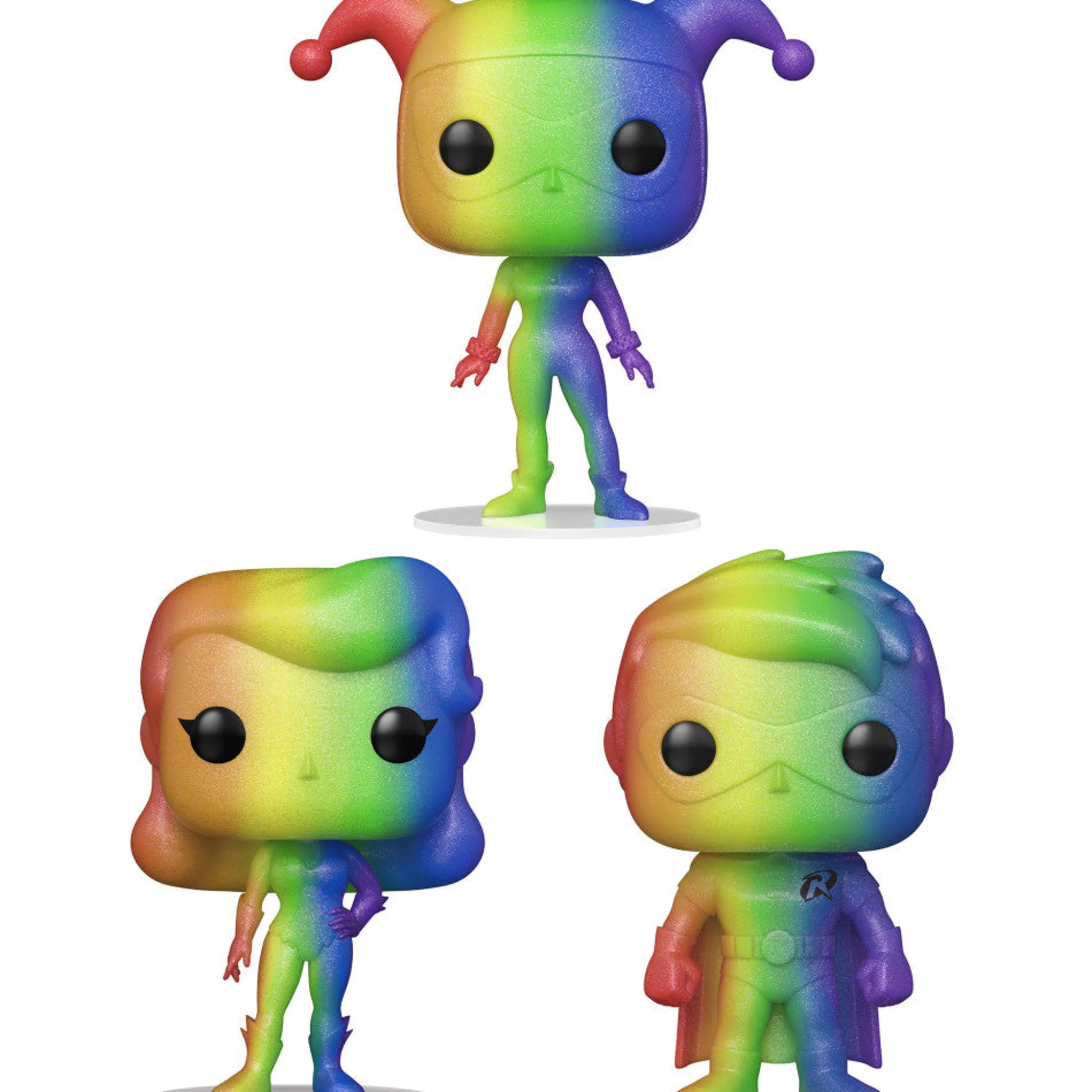 Flat River Group Funko Pop! DC Pride Rainbow Glitter 3.75" Collectors Set - Harley Quinn, Poison Ivy, Robin* Funko|Funko