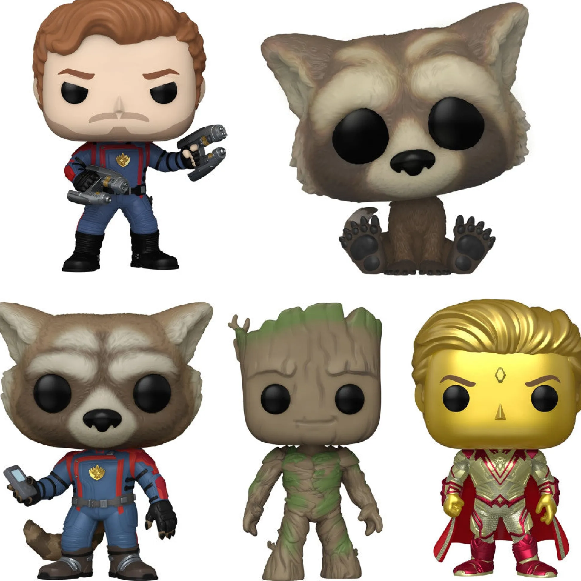 Flat River Group Funko POP! Guardians of the Galaxy 3.75 inch Vinyl Collectors Set - Star Lord, Rocket, Groot, Adam Warlock, Baby Rocket* Marvel|Funko
