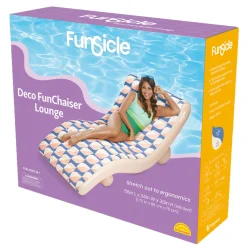 Flat River Group Funsicle Deco FunChaiser Lounge 68" - Blue & Cream Inflatable Pool Float* Swimming Pools & Water Toys
