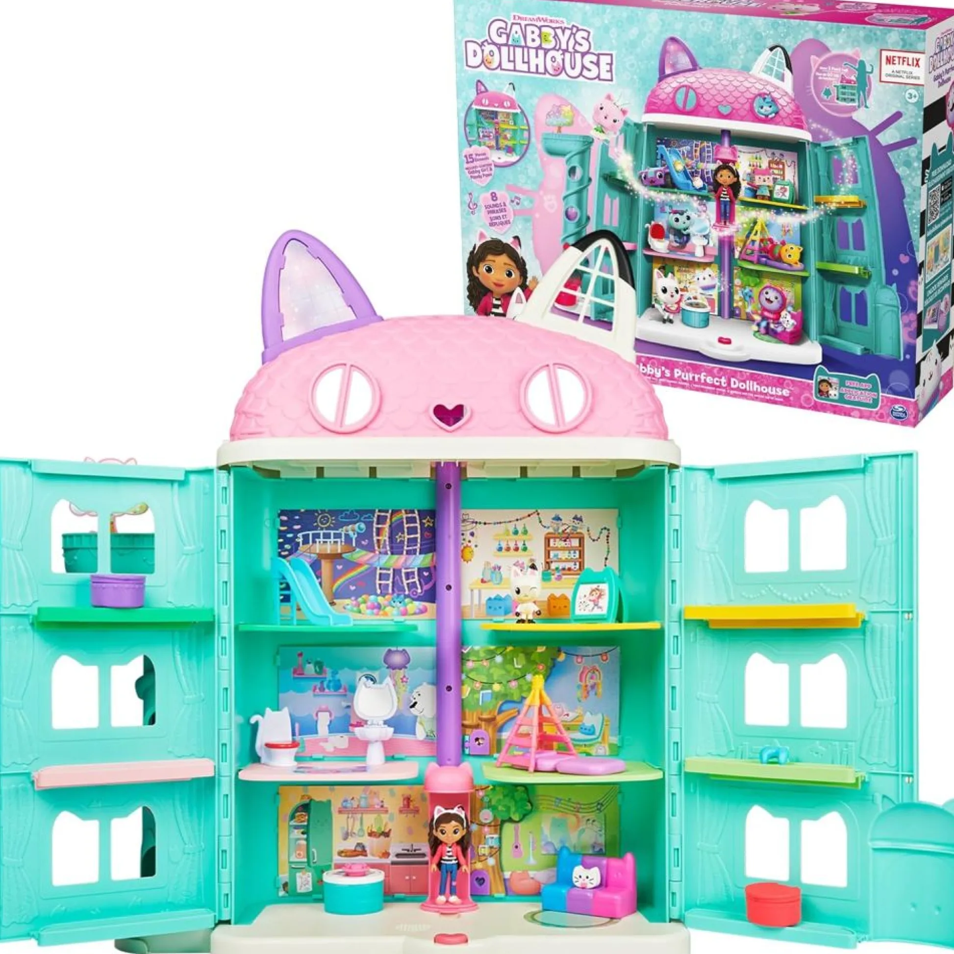 Calendar Holdings, LLC Gabby's Dollhouse Purrfect Dollhouse Interactive Playset* Doll Houses, Furniture & Accessories|Stuffed Animals & Plush Toys