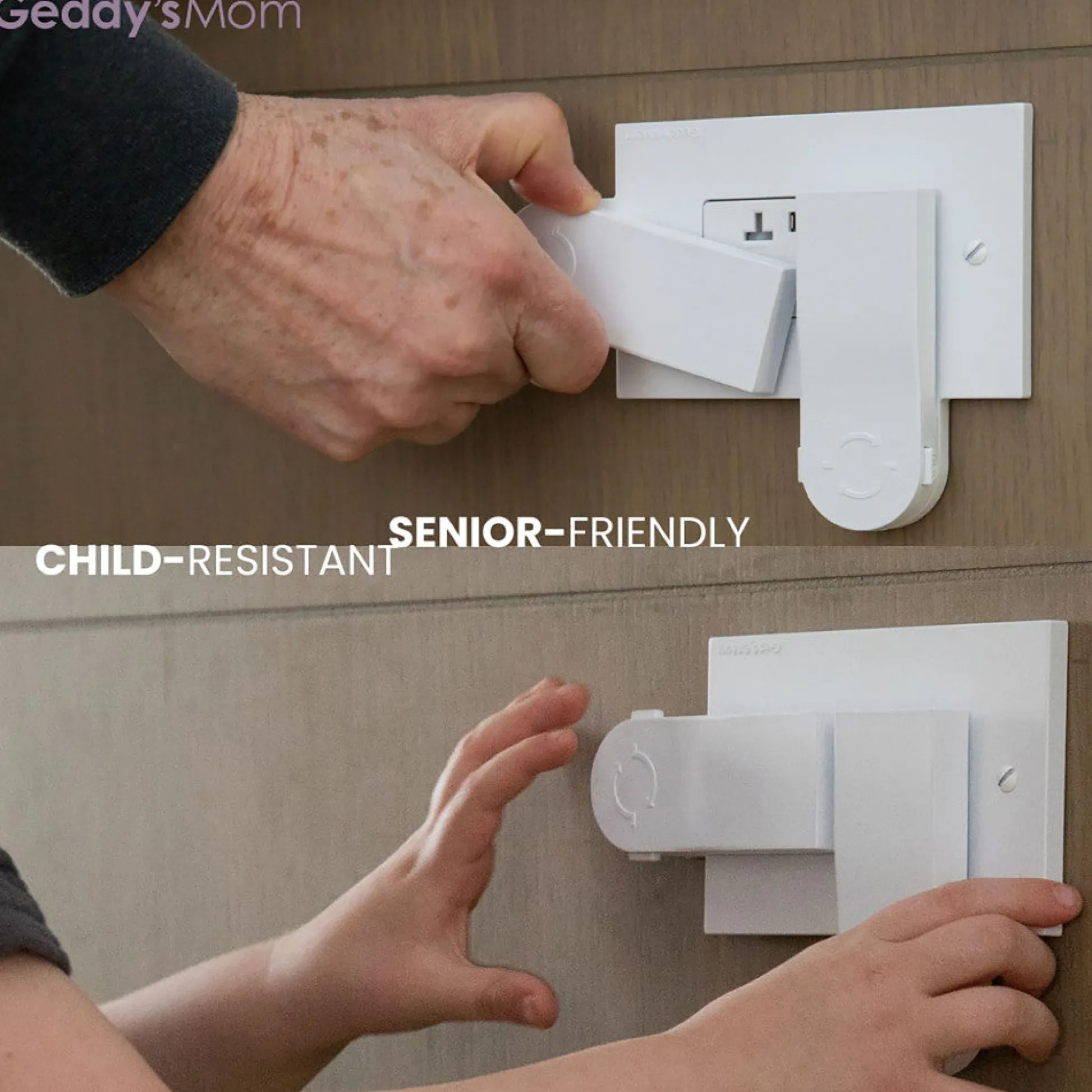 Flat River Group Geddy's Mom: Shut Your Face - White Self-Closing Outlet Safety Cover* Developmental Toys