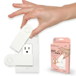 Flat River Group Geddy's Mom: Shut Your Face - White - Self-Closing Outlet Safety Cover* Developmental Toys