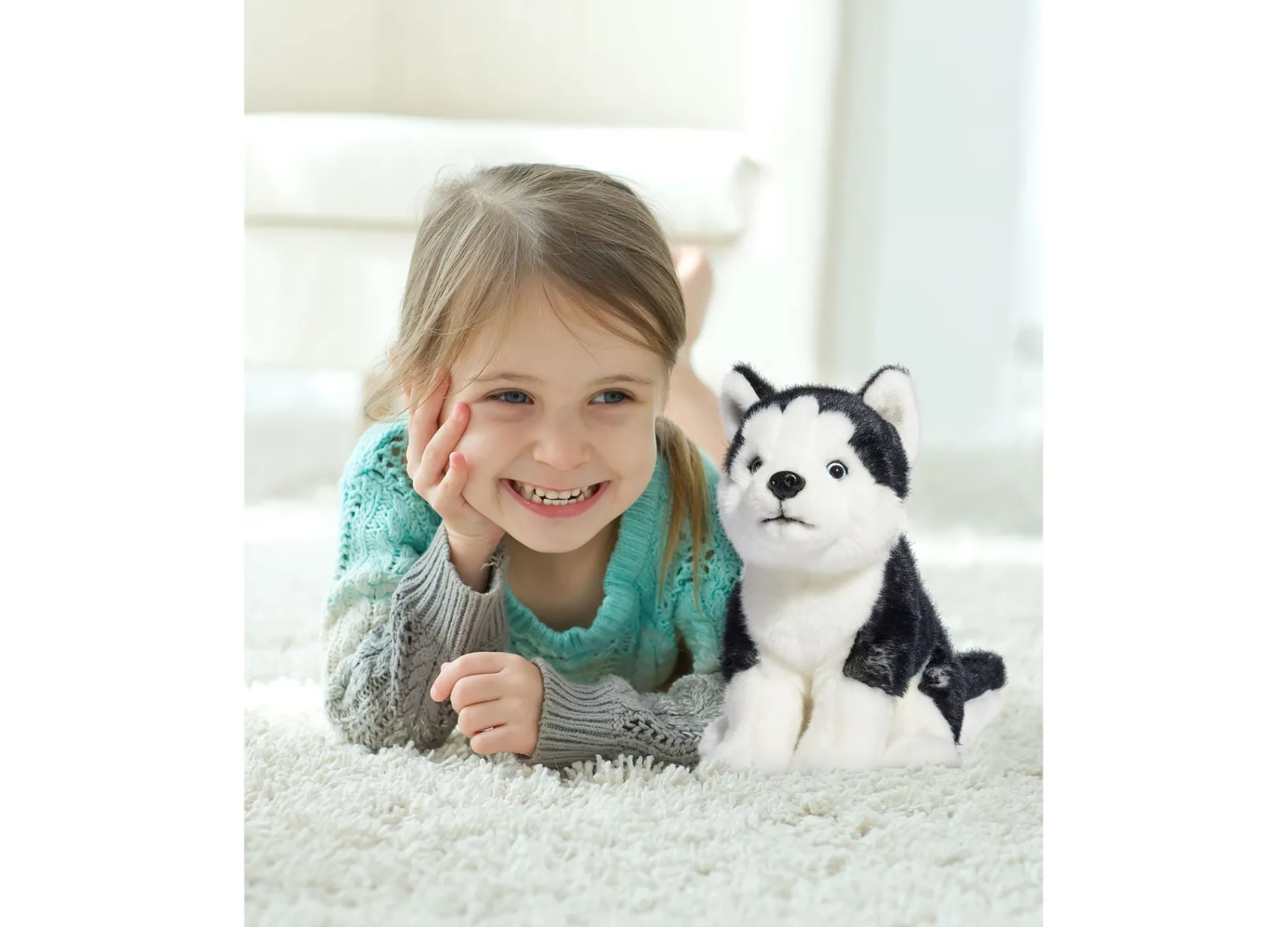 Macy's - Supplier Geoffrey's Toy Box 10 inch Siberian Husky Plush Puppy - Exclusive at Macy's* Social & Emotional Skills|Stuffed Animals