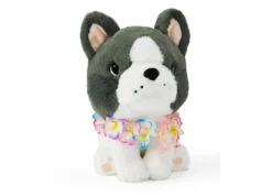 Macy's - Supplier Geoffrey's Toy Box 10-Inch Plush French Bull Dog with Tropical Lei - Grey* Stuffed Animals|Stuffed Animals & Plush Toys