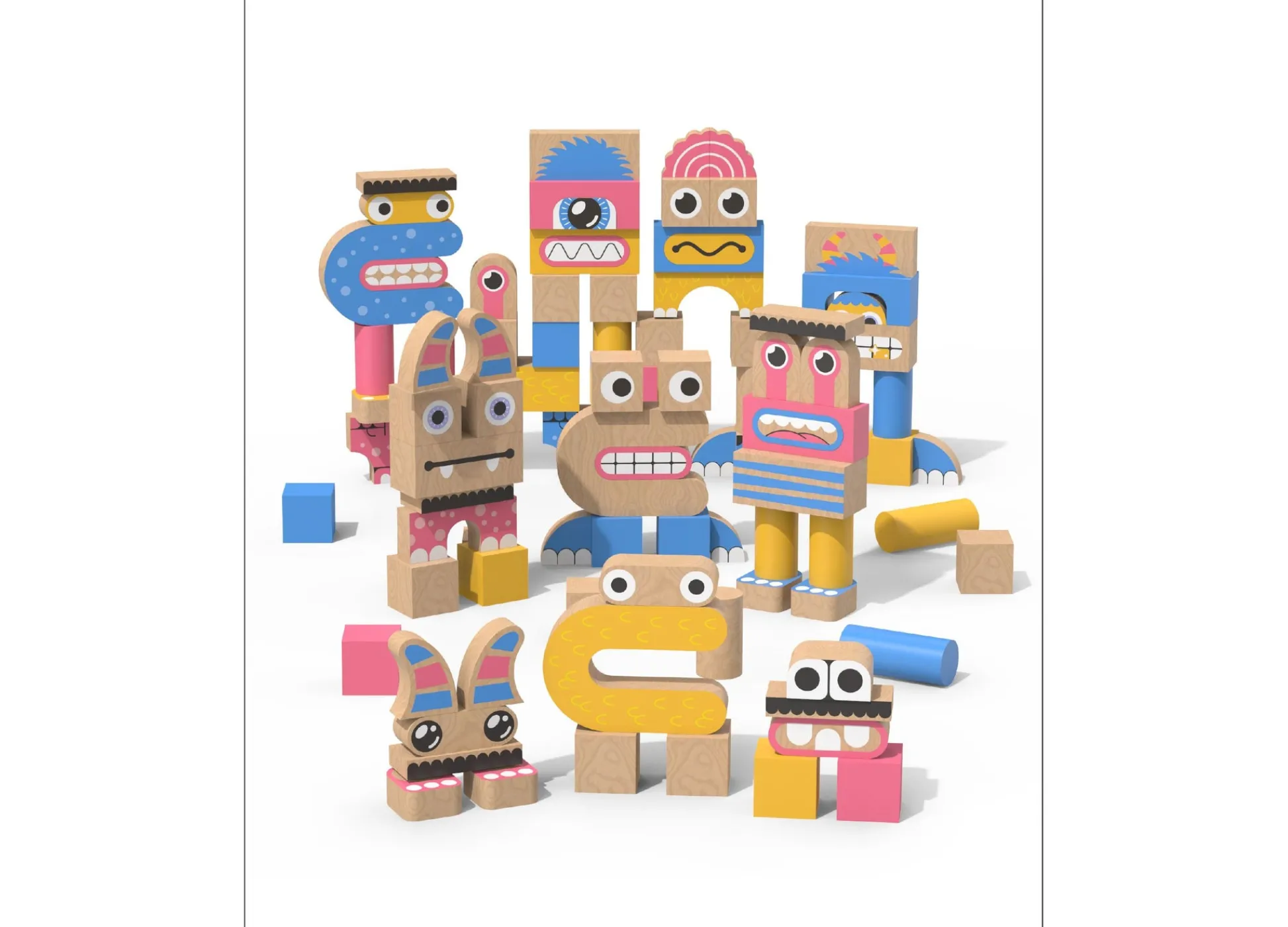 Macy's - Supplier Geoffrey's Toy Box Make A Monster 100-Piece Solid Wood Block Set* Wood & Jumbo Blocks
