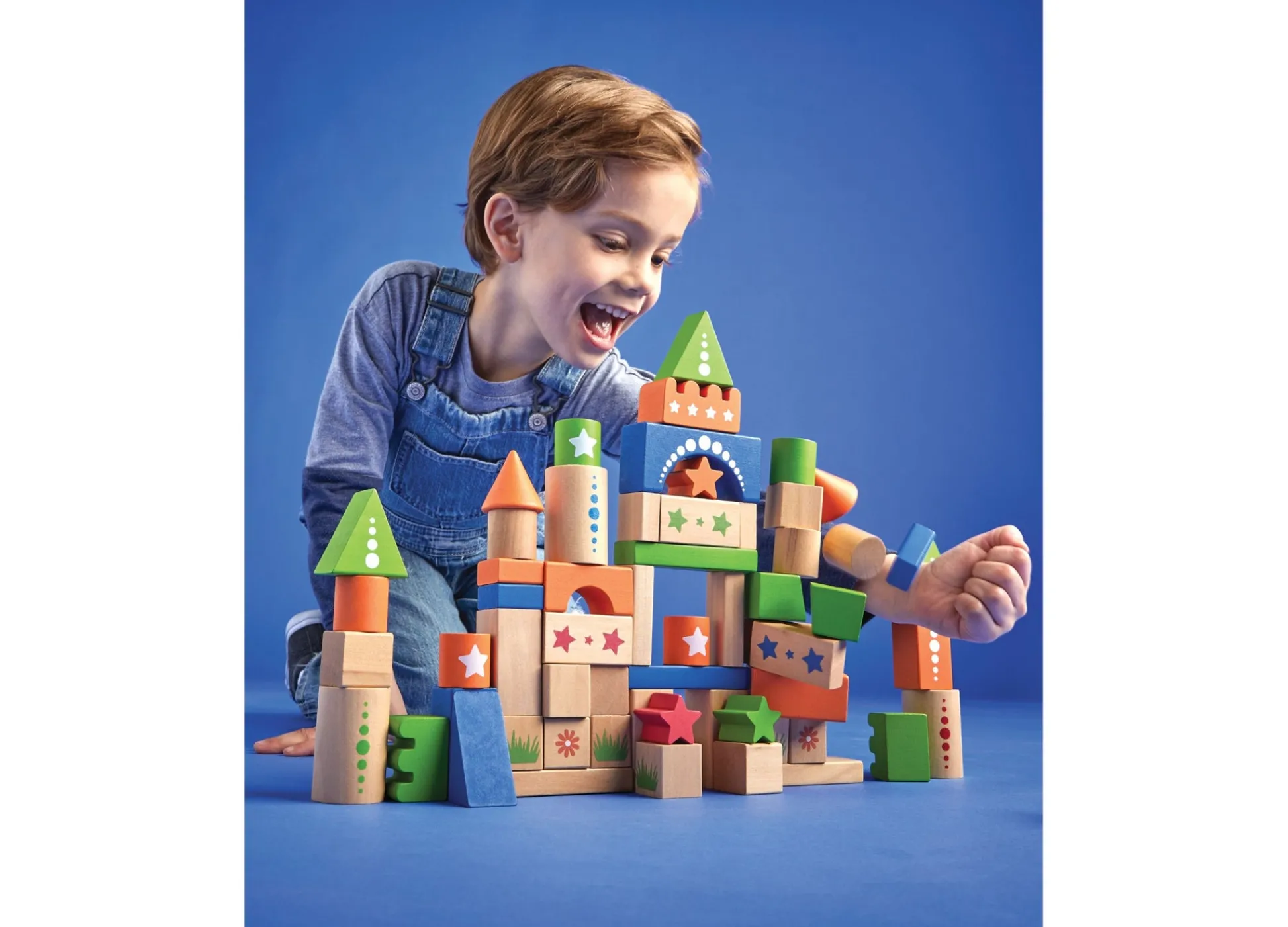 Macy's - Supplier Geoffrey's Toy Box 70-Piece Wooden Castle Building Set - Exclusive at Macy's* Wood & Jumbo Blocks