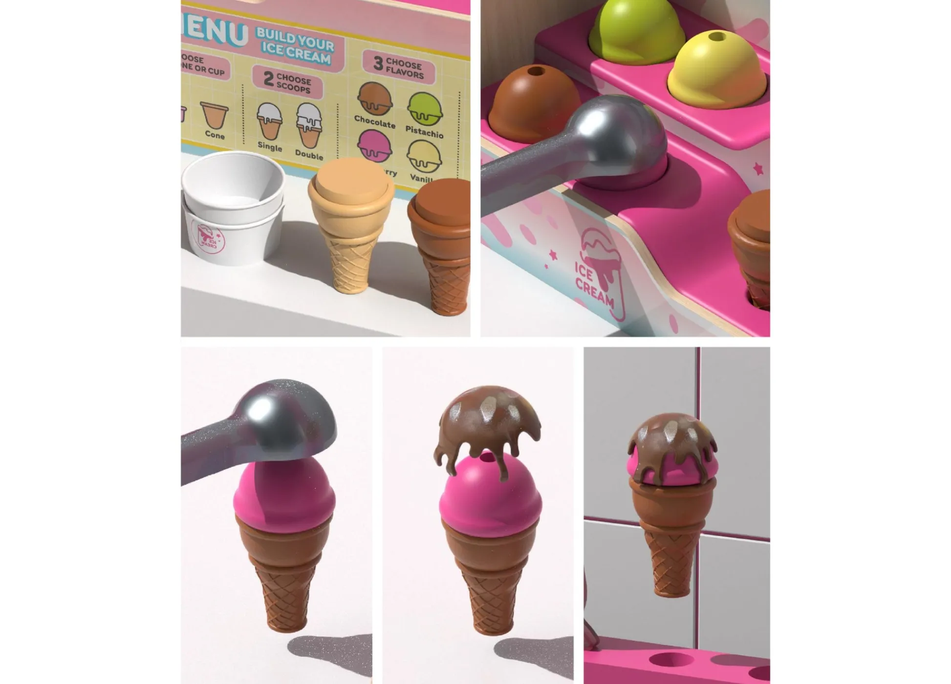 Macy's - Supplier Geoffrey's Toy Box Scoop Top Ice Cream Counter Playset* Kitchens & Play Food|Dress Up