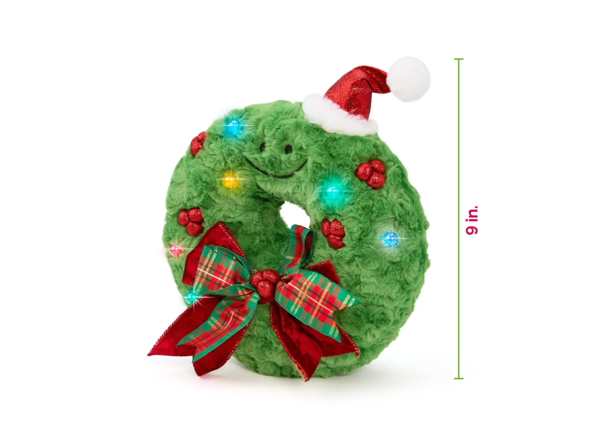 Macy's - Supplier Geoffrey's Toy Box Star Brights 12" LED Light-Up Plush Holiday Wreath* Stuffed Animals|Stuffed Animals & Plush Toys
