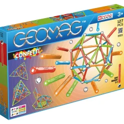 Educators Resource Geomag Confetti 127-Piece Magnetic Building Set - Colorful STEM Toy* Magnetic Tiles & Building Sets