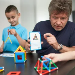 Educators Resource Geomag Geometry Lab Recycled Set - STEM Educational Toy - 244 Pieces* Magnetic Tiles & Building Sets