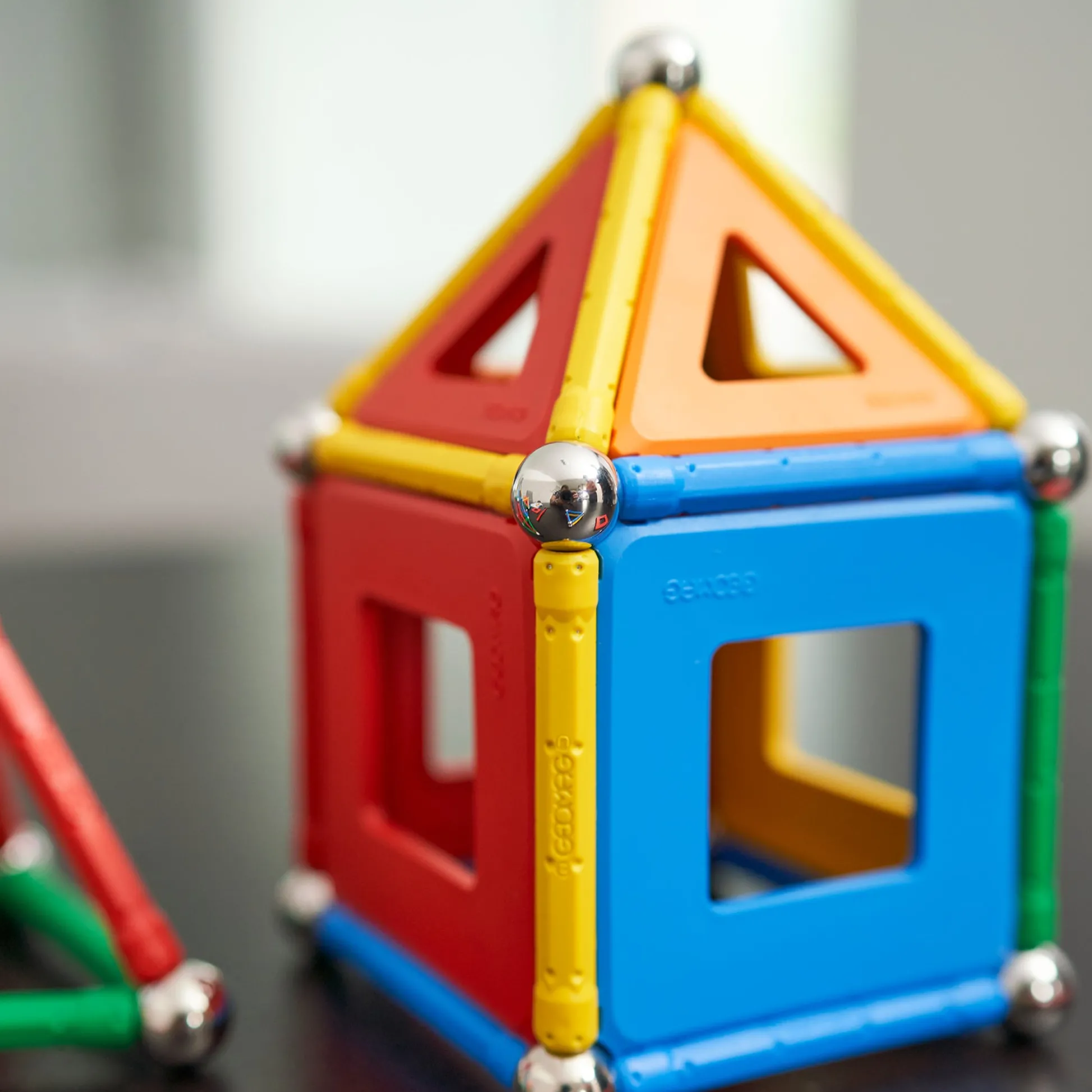 Educators Resource Geomag Geometry Lab Recycled Set - 737 Pieces - Vibrant STEM Learning* Magnetic Tiles & Building Sets