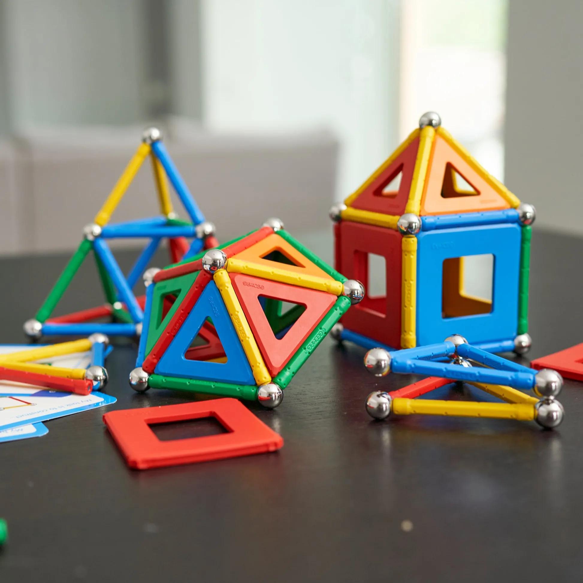 Educators Resource Geomag Geometry Lab Recycled Set - 737 Pieces - Vibrant STEM Learning* Magnetic Tiles & Building Sets