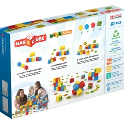 Educators Resource Geomag Magicube Math Building Set - 61 Pieces, Recycled, Colorful Magnetic Blocks* Magnetic Tiles & Building Sets