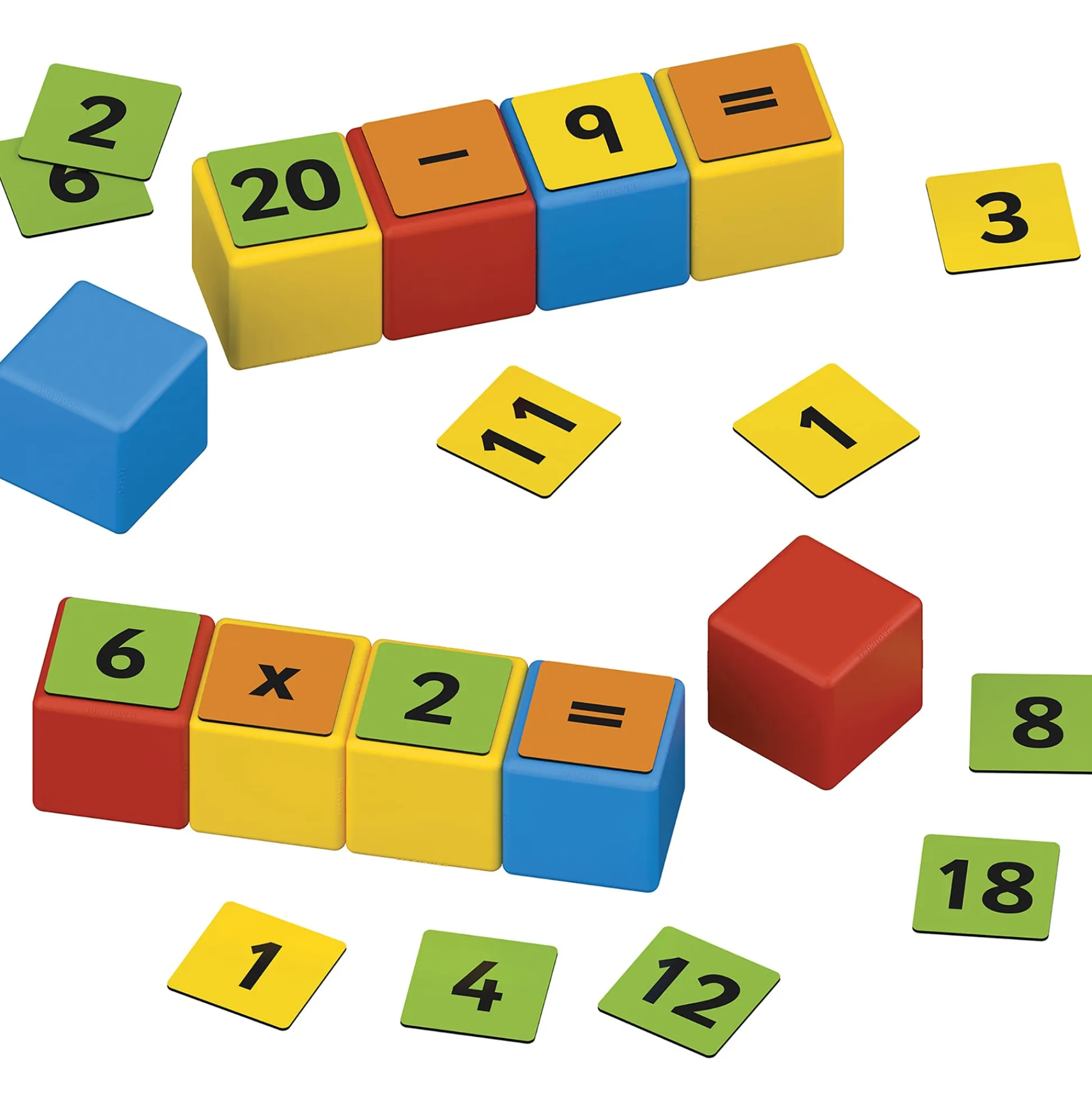 Educators Resource Geomag Magicube Math Building Set - 61 Pieces, Recycled, Colorful Magnetic Blocks* Magnetic Tiles & Building Sets