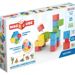 Educators Resource Geomag Magicubes 24-Piece Recycled Magnetic Building Set for Toddlers* Magnetic Tiles & Building Sets