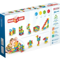 Educators Resource Geomag Magicubes 24-Piece Recycled Magnetic Building Set for Toddlers* Magnetic Tiles & Building Sets