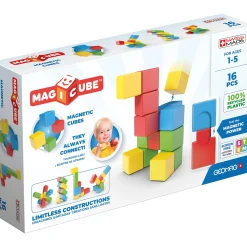Educators Resource Geomag Magicubes 16-Piece Recycled Magnetic Building Set for Toddlers* Magnetic Tiles & Building Sets