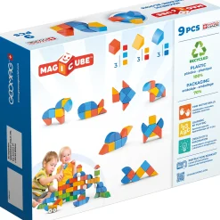 Educators Resource Geomag Magicubes 9-Piece Recycled Shapes Set - STEM Building Blocks* Magnetic Tiles & Building Sets