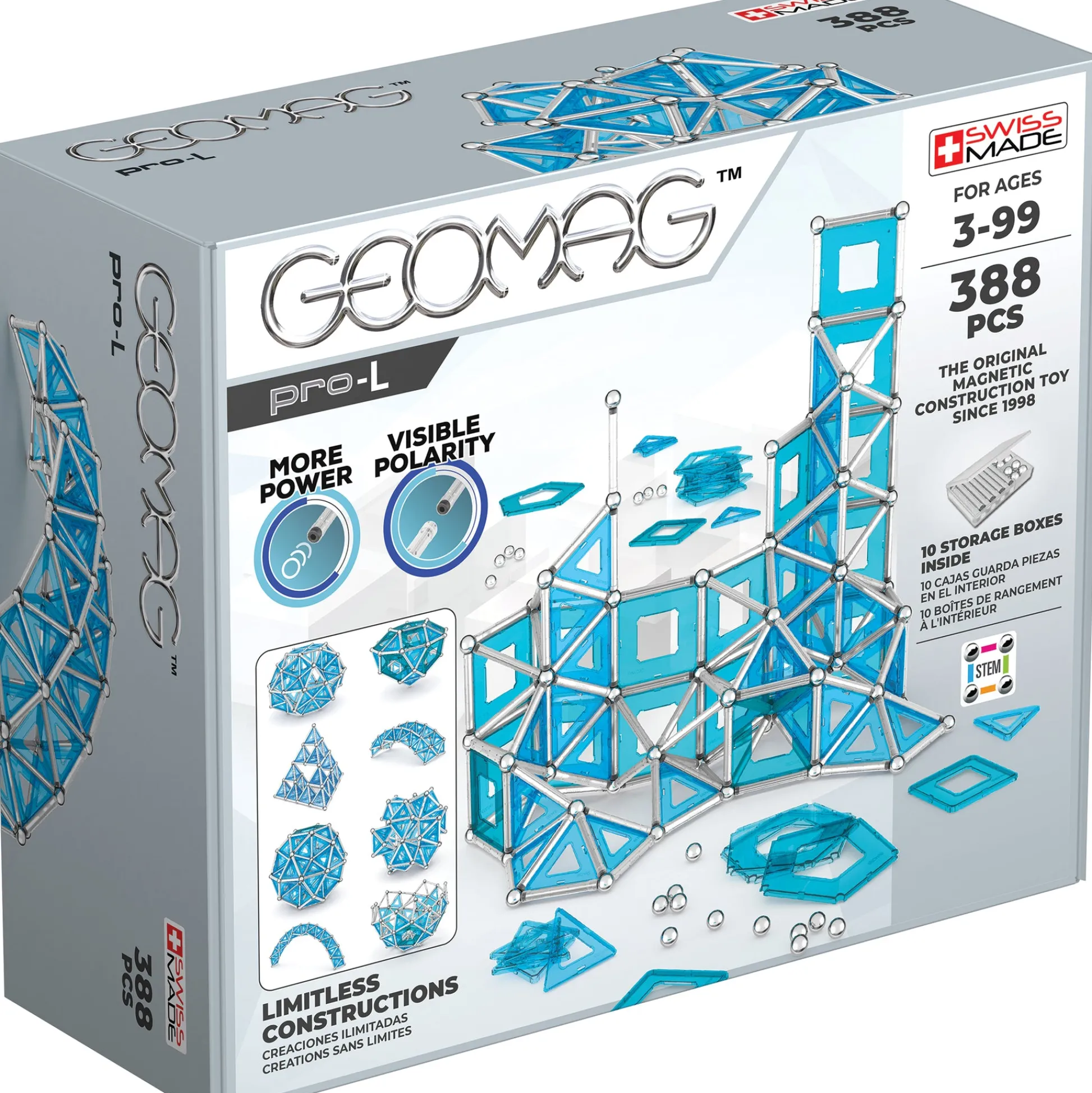 Educators Resource Geomag MASTERBOX PRO-L Magnetic Building Set, 388 Pieces* Magnetic Tiles & Building Sets