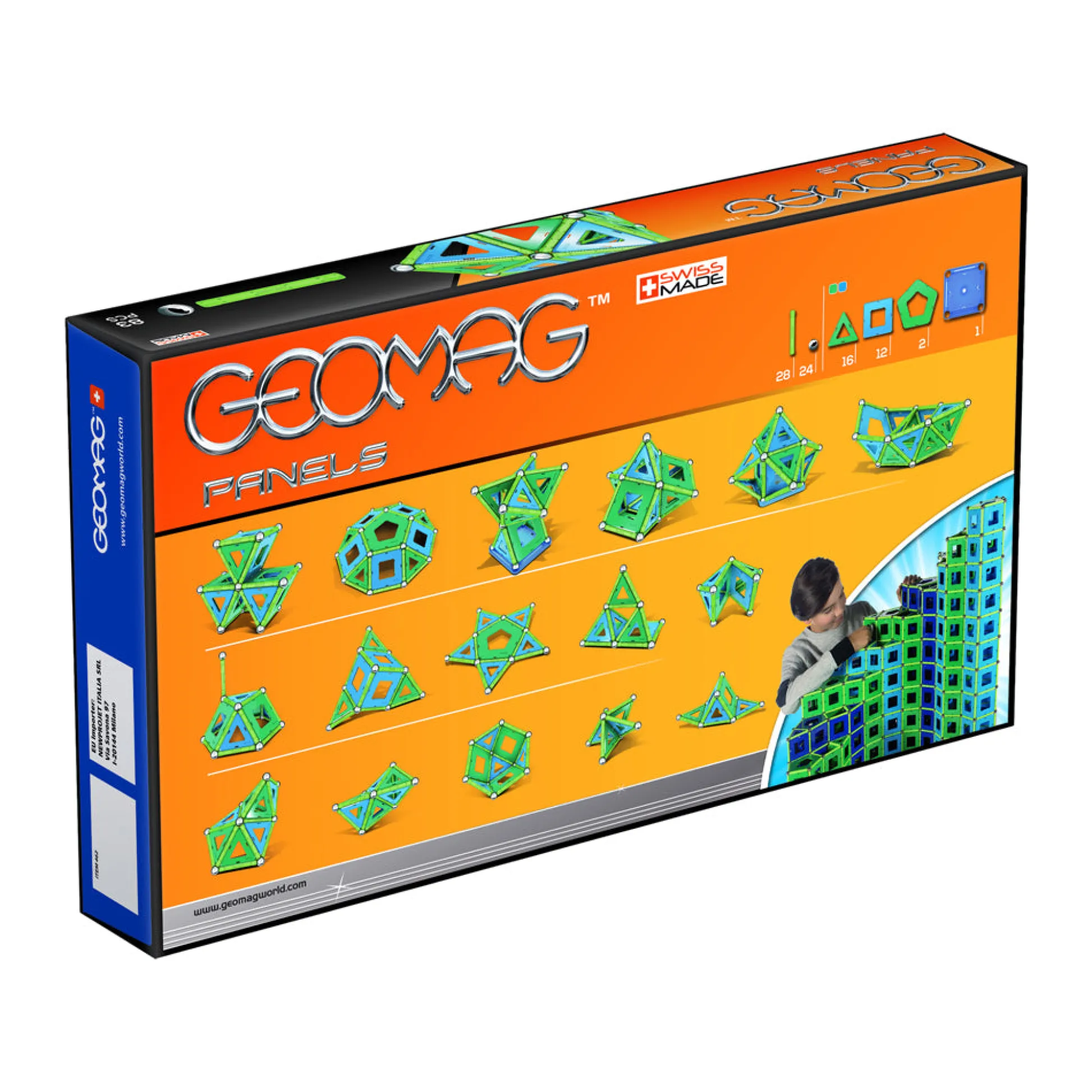 AreYouGame Geomag Panels Magnetic Construction Set - 83 Pieces with Colorful Panels* Magnetic Tiles & Building Sets
