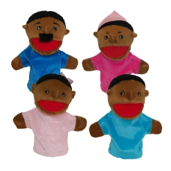 Educators Resource Get Ready Kids African American Family Puppet Set, 4 Pieces* Puppets & Puppet Theaters|Dress Up