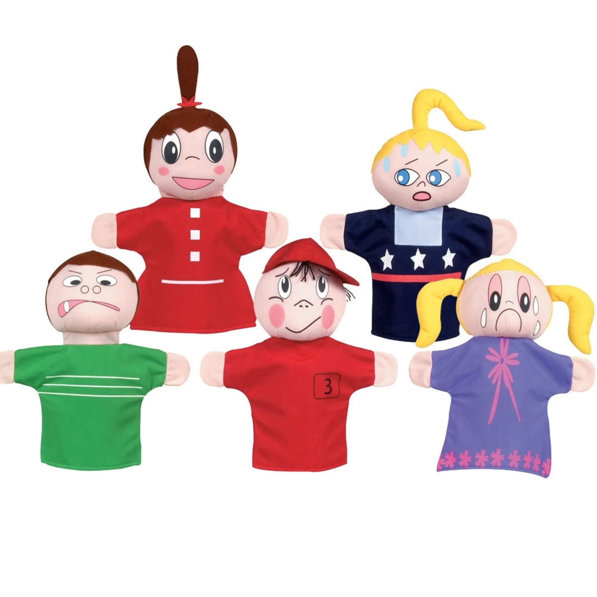 Educators Resource Get Ready Kids How Am I Feeling Hand Puppet Set, Caucasian - 5 Pack* Puppets & Puppet Theaters|Dress Up