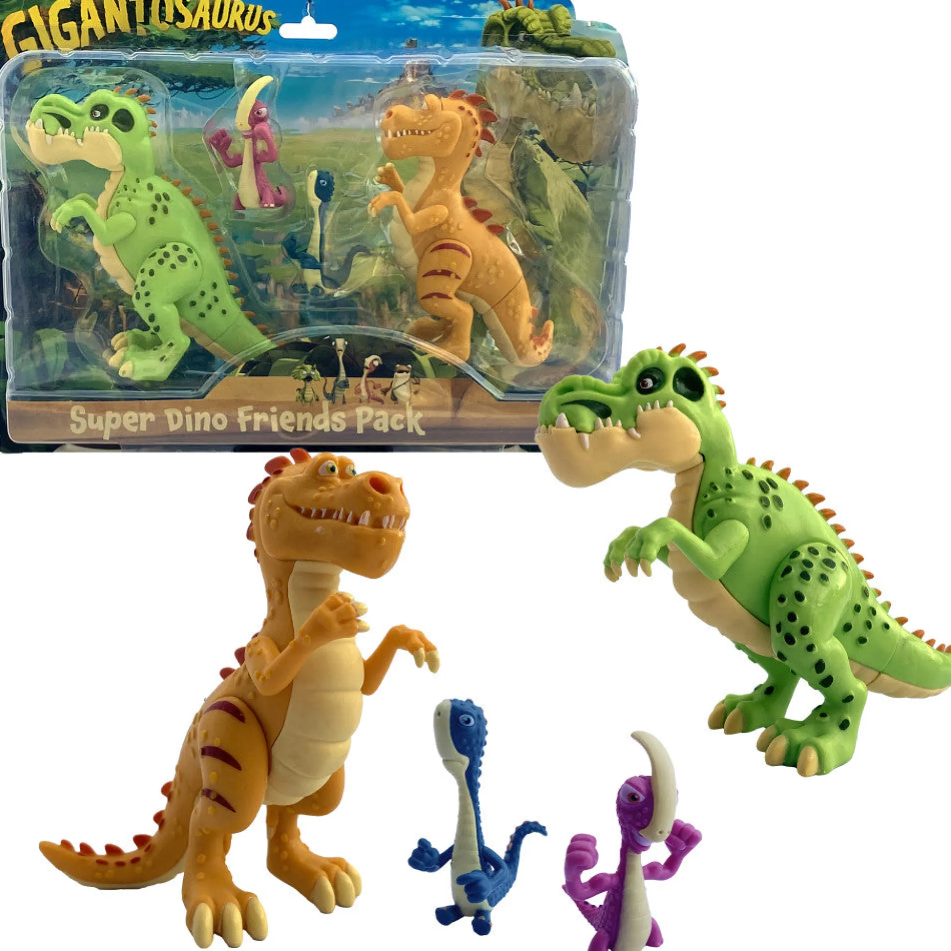 Flat River Group Gigantosaurus Super Dino Friends Action Figure Pack - 4 Piece Set* Action Figures