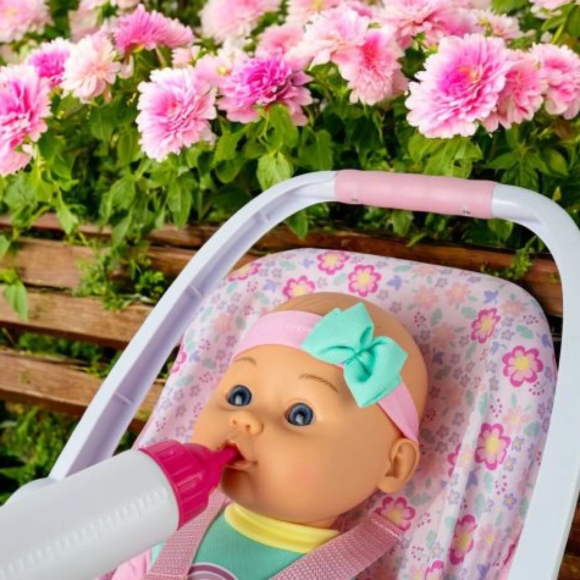 Calendar Holdings, LLC Gi-Go Toys 16 Inch Baby Doll with Plush Bear and Carrier Seat* Baby Dolls|Stuffed Animals & Plush Toys