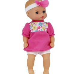 Flat River Group Goldberger 11" Baby's First Classic Softina Doll - Pink Floral Jumper* Baby Dolls|Stuffed Animals & Plush Toys