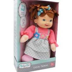 Flat River Group Goldberger Baby's First Little Talker Doll - Brunette with Coral Dress* Social & Emotional Skills|Interactive Dolls & Pets