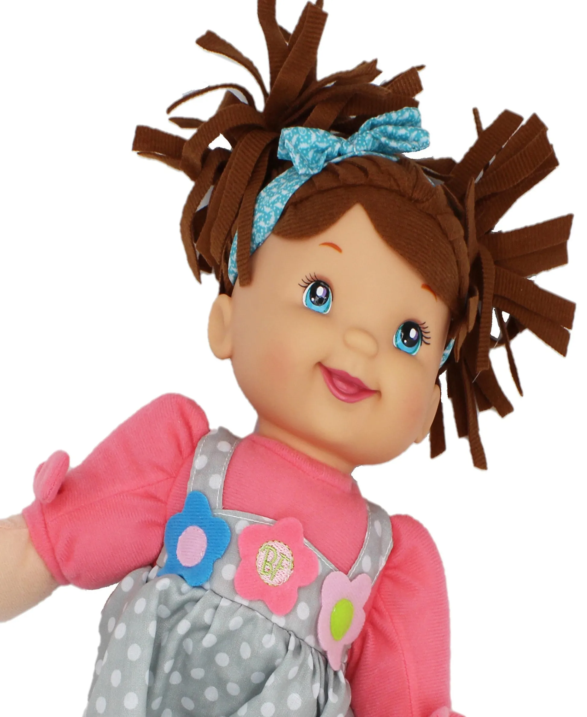 Flat River Group Goldberger Baby's First Little Talker Doll - Brunette with Coral Dress* Social & Emotional Skills|Interactive Dolls & Pets