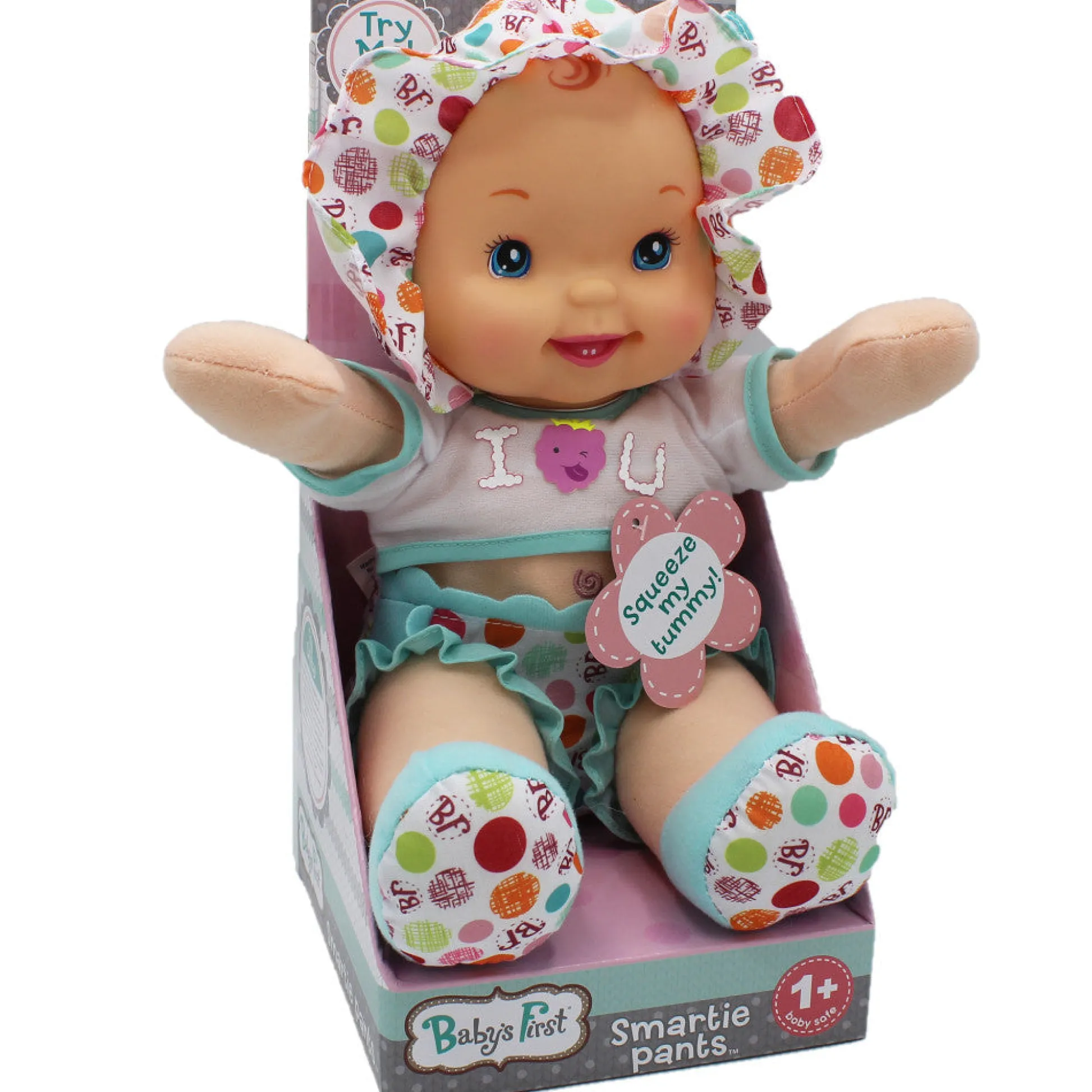 Flat River Group Goldberger 12-inch Baby's First Smartie Pants Doll - Raspberry T-Shirt* Social & Emotional Skills|Interactive Dolls & Pets