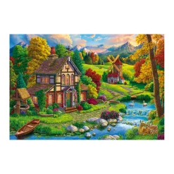AreYouGame Goliath Beautiful Cozy House by the River Jigsaw Puzzle - 1000 pc* Puzzles