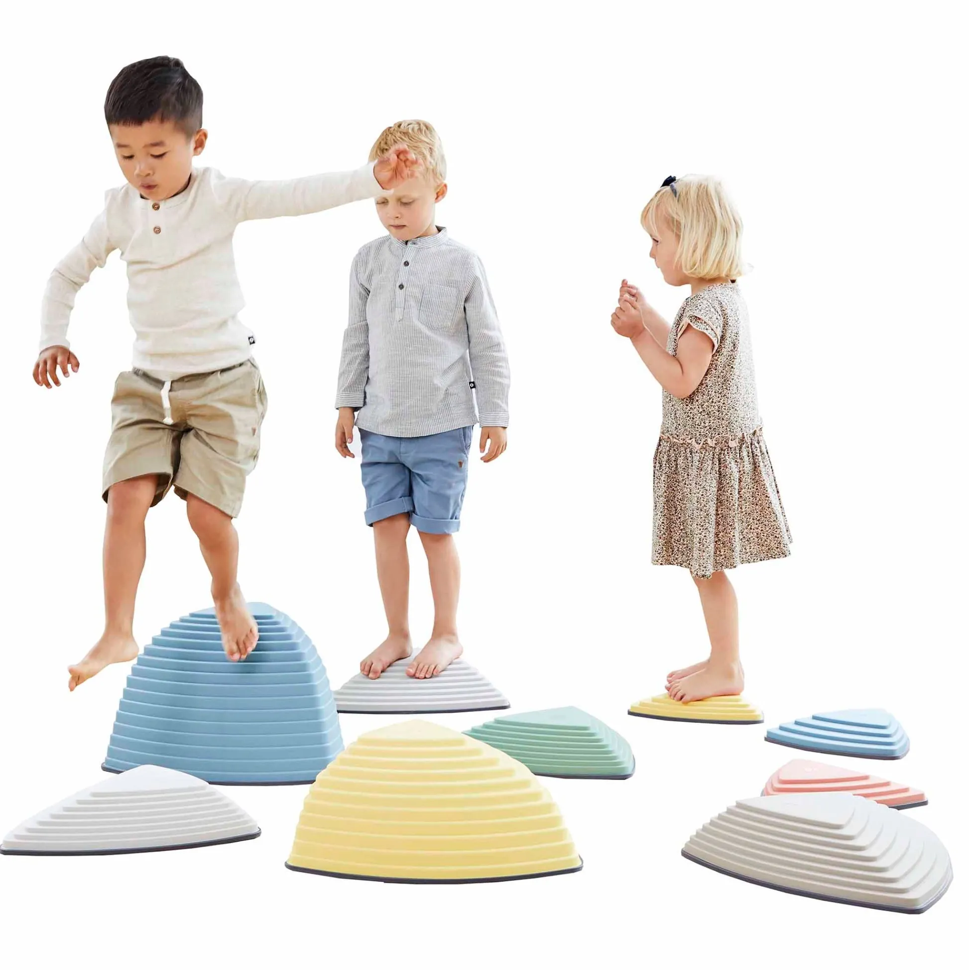 Educators Resource GONGE River Stones & Hilltops Combo Set - Playful Stepping Stones for Kids - Balance and Motor Skills Enhancer* Preschool Education Toys & Activities