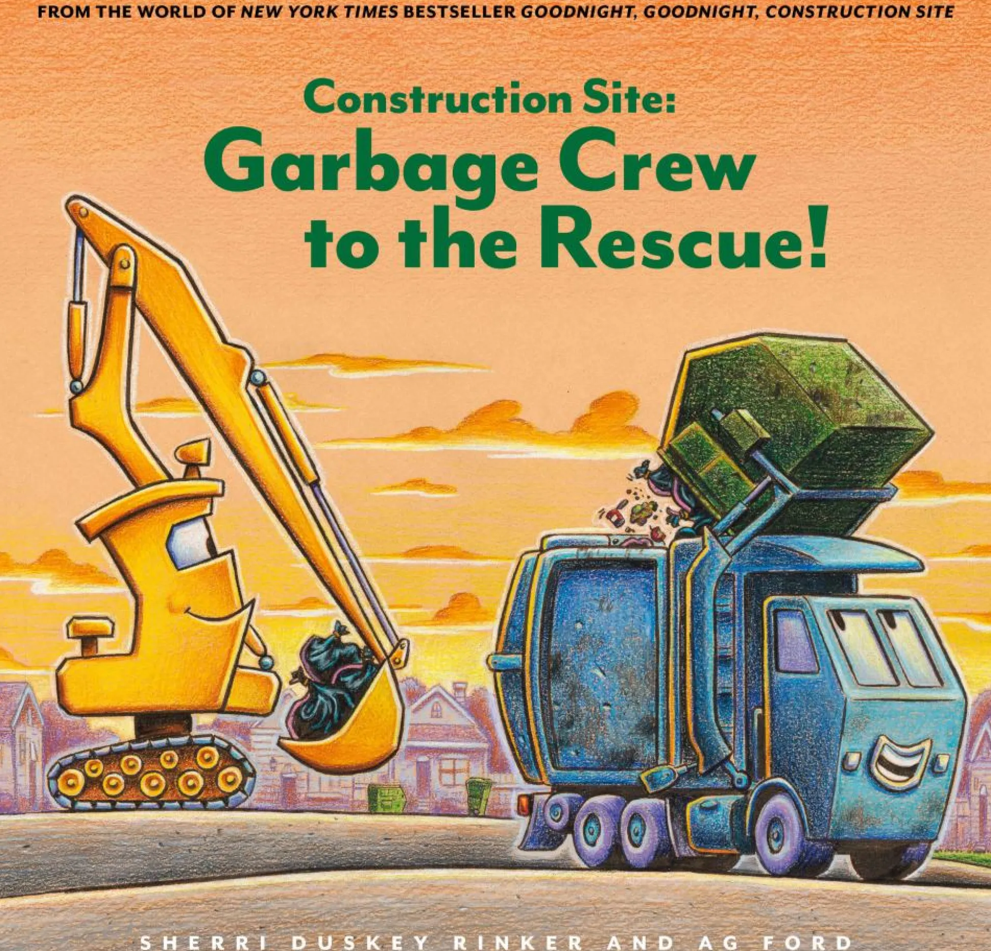Readerlink Distribution Services Goodnight, Goodnight Construction Site: Garbage Crew to the Rescue! Hardcover Edition* Reading, Writing & Speech